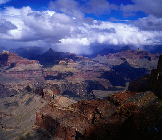 Winter storm approaching the Grand Canyon.