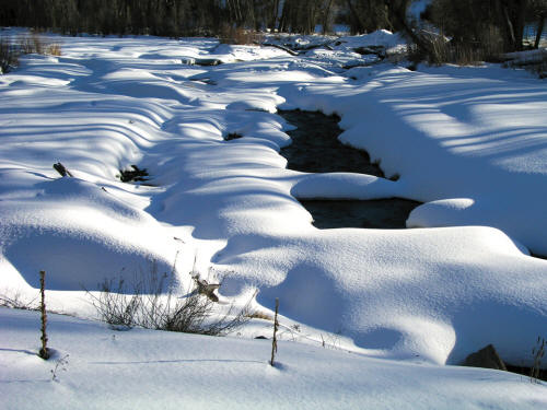 Cow Creek in Winter Snow
