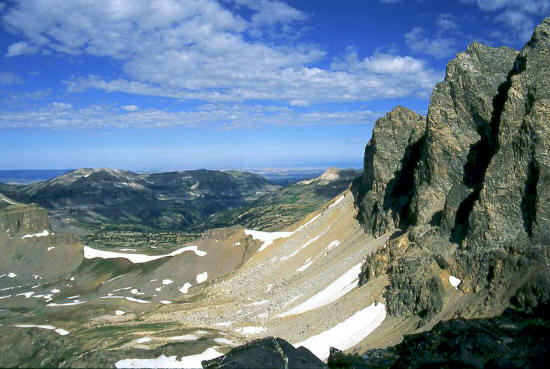 View to Buck Mountain Pass & Alaska Basin from Static Peak
