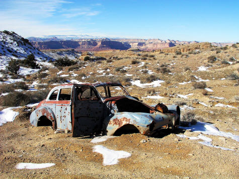 Old rusting car on the San Rafael Swell