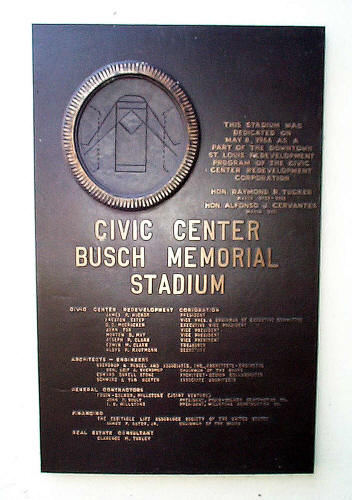 Busch II dedication plaque