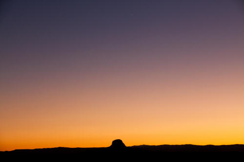 Cabezon Peak in profile at sunset